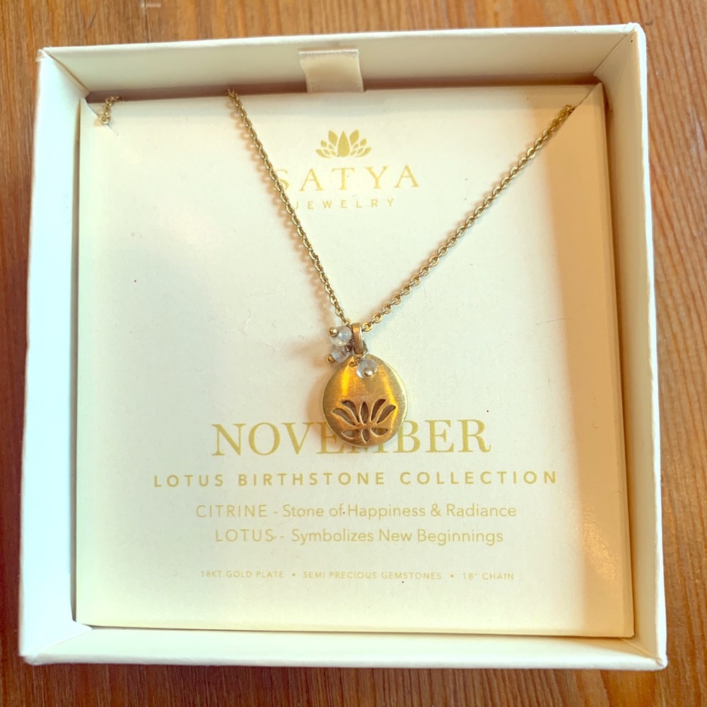Darya Lotus Birthstone collection necklace